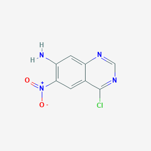 molecular formula C8H5ClN4O2 B8221979 4-Chloro-6-nitroquinazolin-7-amine 