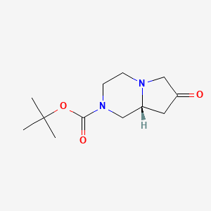 molecular formula C12H20N2O3 B8222081 tert-butyl (8aR)-7-oxo-octahydropyrrolo[1,2-a]piperazine-2-carboxylate 