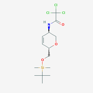 molecular formula C14H24Cl3NO3Si B8222107 N-((3R,6S)-6-(((tert-Butyldimethylsilyl)oxy)methyl)-3,6-dihydro-2H-pyran-3-yl)-2,2,2-trichloroacetamide 