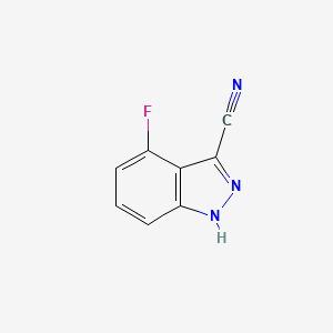 molecular formula C8H4FN3 B8222121 4-fluoro-1H-indazole-3-carbonitrile 