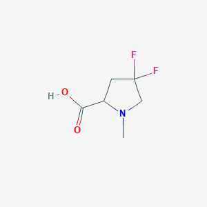 molecular formula C6H9F2NO2 B8222181 4,4-Difluoro-1-methylpyrrolidine-2-carboxylic acid 