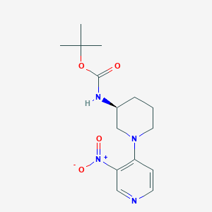 molecular formula C15H22N4O4 B8222245 (S)-tert-butyl (1-(3-nitropyridin-4-yl)piperidin-3-yl)carbamate 