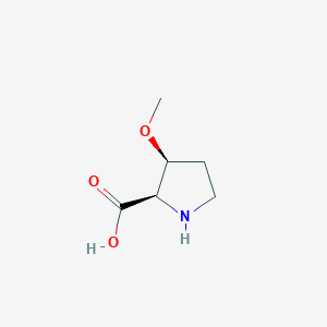 molecular formula C6H11NO3 B8222254 (2R,3S)-3-Methoxypyrrolidine-2-carboxylic acid 