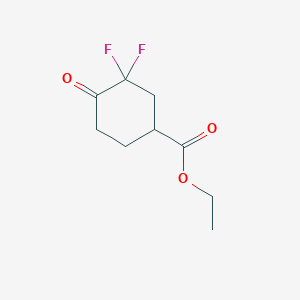 molecular formula C9H12F2O3 B8222281 Ethyl 3,3-difluoro-4-oxocyclohexane-1-carboxylate 
