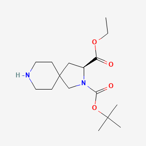 molecular formula C16H28N2O4 B8222315 2-tert-Butyl 3-ethyl (3S)-2,8-diazaspiro[4.5]decane-2,3-dicarboxylate 