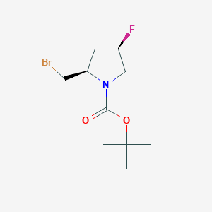 molecular formula C10H17BrFNO2 B8222341 tert-Butyl(2R,4R)-2-(bromomethyl)-4-fluoropyrrolidine-1-carboxylate 