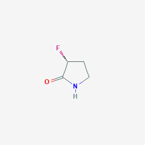 molecular formula C4H6FNO B8222376 (3R)-3-fluoropyrrolidin-2-one 