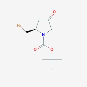 molecular formula C10H16BrNO3 B8222394 tert-Butyl (2R)-2-(bromomethyl)-4-oxopyrrolidine-1-carboxylate 