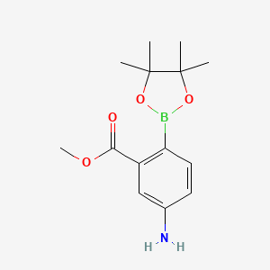 molecular formula C14H20BNO4 B8222428 Methyl 5-amino-2-(4,4,5,5-tetramethyl-1,3,2-dioxaborolan-2-yl)benzoate 