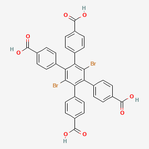molecular formula C34H20Br2O8 B8222477 3',6'-Dibromo-4',5'-bis(4-carboxyphenyl)-[1,1':2',1''-terphenyl]-4,4''-dicarboxylic acid 