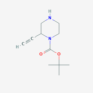 molecular formula C11H18N2O2 B8222485 Tert-butyl 2-ethynylpiperazine-1-carboxylate 