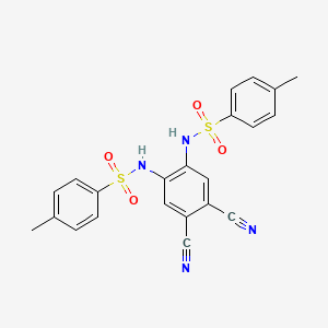 molecular formula C22H18N4O4S2 B8222489 N,N'-(4,5-Dicyano-1,2-phenylene)bis(4-methylbenzenesulfonamide) 