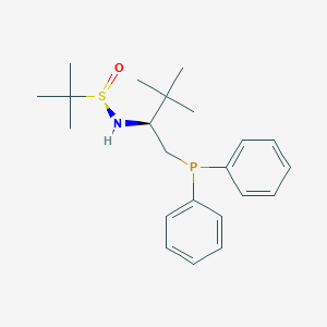 molecular formula C22H32NOPS B8222589 (R)-N-[(S)-1-(Diphenylphosphino)-3,3-dimethyl-2-butyl]-2-methylpropane-2-sulfinamide 