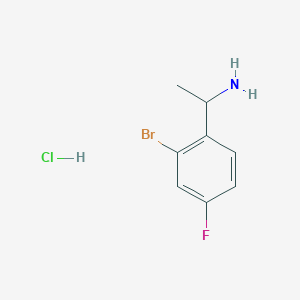 molecular formula C8H10BrClFN B8222611 1-(2-Bromo-4-fluorophenyl)ethan-1-amine hydrochloride 