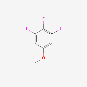 molecular formula C7H5FI2O B8222669 2-Fluoro-1,3-diiodo-5-methoxybenzene 