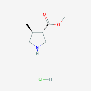 molecular formula C7H14ClNO2 B8222709 Methyl (3S,4S)-4-methylpyrrolidine-3-carboxylate hydrochloride 