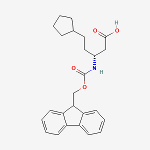 molecular formula C25H29NO4 B8222747 (R)-3-(Fmoc-amino)-5-cyclopentylpentanoic acid 