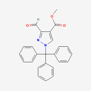 molecular formula C25H20N2O3 B8222752 Methyl 3-formyl-1-trityl-1H-pyrazole-4-carboxylate 
