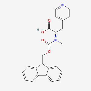 molecular formula C24H22N2O4 B8222758 (S)-2-((((9H-Fluoren-9-yl)methoxy)carbonyl)(methyl)amino)-3-(pyridin-4-yl)propanoic acid 