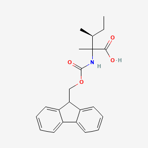 molecular formula C22H25NO4 B8222773 (3S)-2-(9H-fluoren-9-ylmethoxycarbonylamino)-2,3-dimethylpentanoic acid 