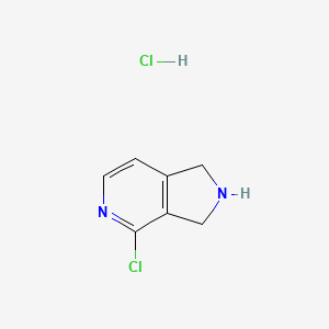 molecular formula C7H8Cl2N2 B8222795 4-chloro-2,3-dihydro-1H-pyrrolo[3,4-c]pyridine;hydrochloride 