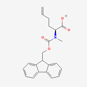 molecular formula C22H23NO4 B8222802 (S)-2-((((9H-Fluoren-9-yl)methoxy)carbonyl)(methyl)amino)hex-5-enoic acid 