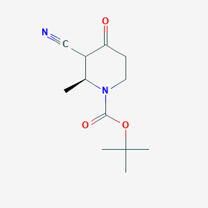 molecular formula C12H18N2O3 B8222824 (2S)-tert-Butyl 3-cyano-2-methyl-4-oxopiperidine-1-carboxylate 