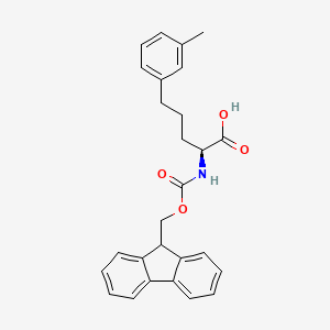 molecular formula C27H27NO4 B8222847 (S)-2-((((9H-Fluoren-9-yl)methoxy)carbonyl)amino)-5-(m-tolyl)pentanoic acid 