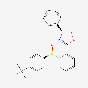 molecular formula C25H25NO2S B8222854 (4S)-2-[2-[(R)-(4-tert-butylphenyl)sulfinyl]phenyl]-4-phenyl-4,5-dihydro-1,3-oxazole 