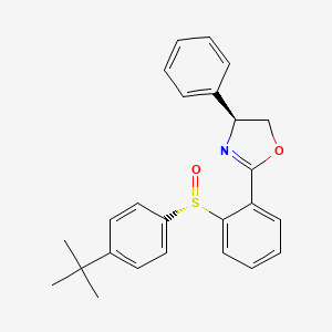 molecular formula C25H25NO2S B8222879 (4S)-2-[2-[(S)-(4-tert-butylphenyl)sulfinyl]phenyl]-4-phenyl-4,5-dihydro-1,3-oxazole 