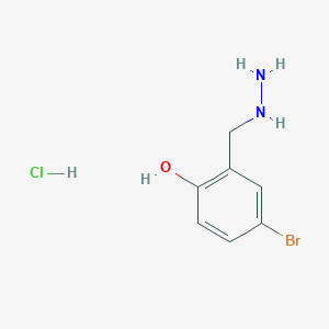molecular formula C7H10BrClN2O B8222928 4-Bromo-2-(hydrazinylmethyl)phenol hydrochloride 