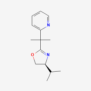 molecular formula C14H20N2O B8222929 (S)-4-Isopropyl-2-(2-(pyridin-2-yl)propan-2-yl)-4,5-dihydrooxazole 