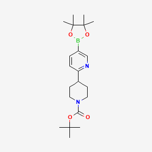 molecular formula C21H33BN2O4 B8222935 tert-Butyl 4-(5-(4,4,5,5-tetramethyl-1,3,2-dioxaborolan-2-yl)pyridin-2-yl)piperidine-1-carboxylate 