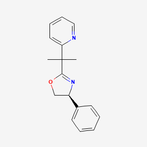 molecular formula C17H18N2O B8222942 (S)-4-Phenyl-2-(2-(pyridin-2-yl)propan-2-yl)-4,5-dihydrooxazole 