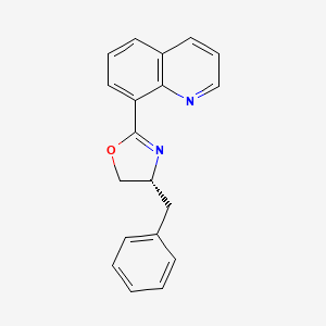 molecular formula C19H16N2O B8222965 (R)-4-Benzyl-2-(quinolin-8-yl)-4,5-dihydrooxazole 