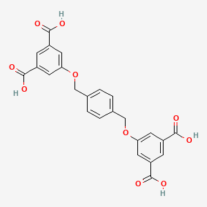 molecular formula C24H18O10 B8222972 5,5'-((1,4-Phenylenebis(methylene))bis(oxy))diisophthalic acid 