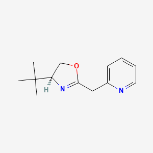 molecular formula C13H18N2O B8222985 (S)-4-(tert-Butyl)-2-(pyridin-2-ylmethyl)-4,5-dihydrooxazole 