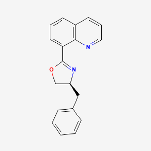 molecular formula C19H16N2O B8222988 Quinoline, 8-[(4S)-4,5-dihydro-4-(phenylmethyl)-2-oxazolyl]- CAS No. 220628-97-7