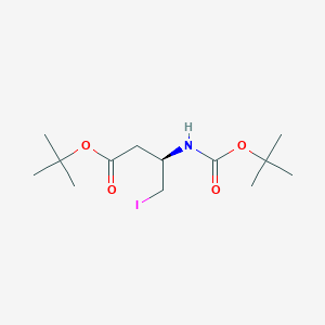 molecular formula C13H24INO4 B8222996 tert-Butyl (R)-3-((tert-butoxycarbonyl)amino)-4-iodobutanoate 