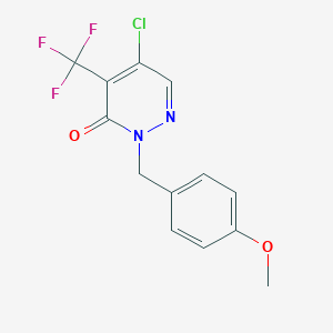 molecular formula C13H10ClF3N2O2 B8223013 5-Chloro-2-(4-methoxybenzyl)-4-(trifluoromethyl)pyridazin-3(2H)-one 