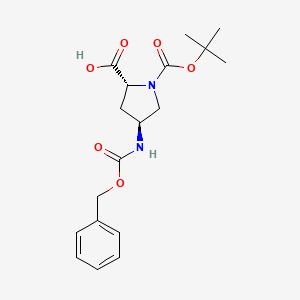 molecular formula C18H24N2O6 B8223041 (2R,4S)-4-(((Benzyloxy)carbonyl)amino)-1-(tert-butoxycarbonyl)pyrrolidine-2-carboxylic acid 