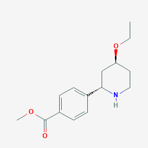 molecular formula C15H21NO3 B8223053 methyl 4-((2S,4S)-4-ethoxypiperidin-2-yl)benzoate 