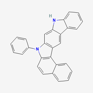 molecular formula C28H18N2 B8223158 Benz[g]indolo[2,3-b]carbazole, 7,9-dihydro-7-phenyl 