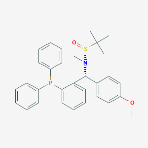 molecular formula C31H34NO2PS B8223198 (R)-N-[(R)-[2-(Diphenylphosphino)phenyl](4-methoxyphenyl)methyl]-N,2-dimethylpropane-2-sulfinamide 