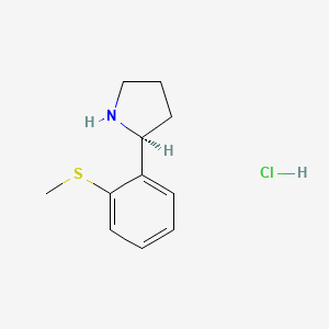 molecular formula C11H16ClNS B8223253 (S)-2-(2-(Methylthio)phenyl)pyrrolidine hydrochloride 