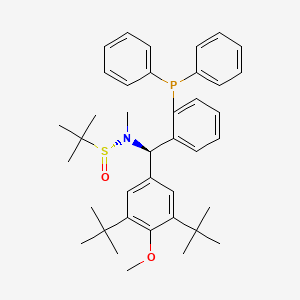 molecular formula C39H50NO2PS B8223269 [S(R)]-N-[(R)-[3,5-Bis(1,1-dimethylethyl)-4-methoxyphenyl][2-(diphenylphosphino)phenyl]methyl]-N,2-dimethyl-2-propanesulfinamide 