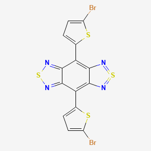 molecular formula C14H4Br2N4S4 B8223271 4,7-Bis(5-bromo-2-thienyl)-5,6-[1,3-diaza-2-thia(IV)propadiene-1,3-diyl]-2,1,3-benzothiadiazole 
