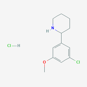 molecular formula C12H17Cl2NO B8223280 2-(3-Chloro-5-methoxyphenyl)piperidine hydrochloride 