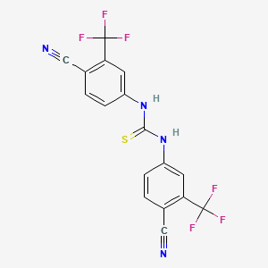 molecular formula C17H8F6N4S B8223312 1,3-Bis(4-cyano-3-(trifluoromethyl)phenyl)thiourea CAS No. 1839619-50-9