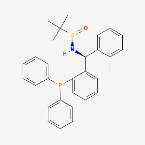 molecular formula C30H32NOPS B8223354 [S(R)]-N-[(S)-(2-Methylphenyl)[2-(diphenylphosphino)phenyl]methyl]-2-methyl-2-propanesulfinamide 